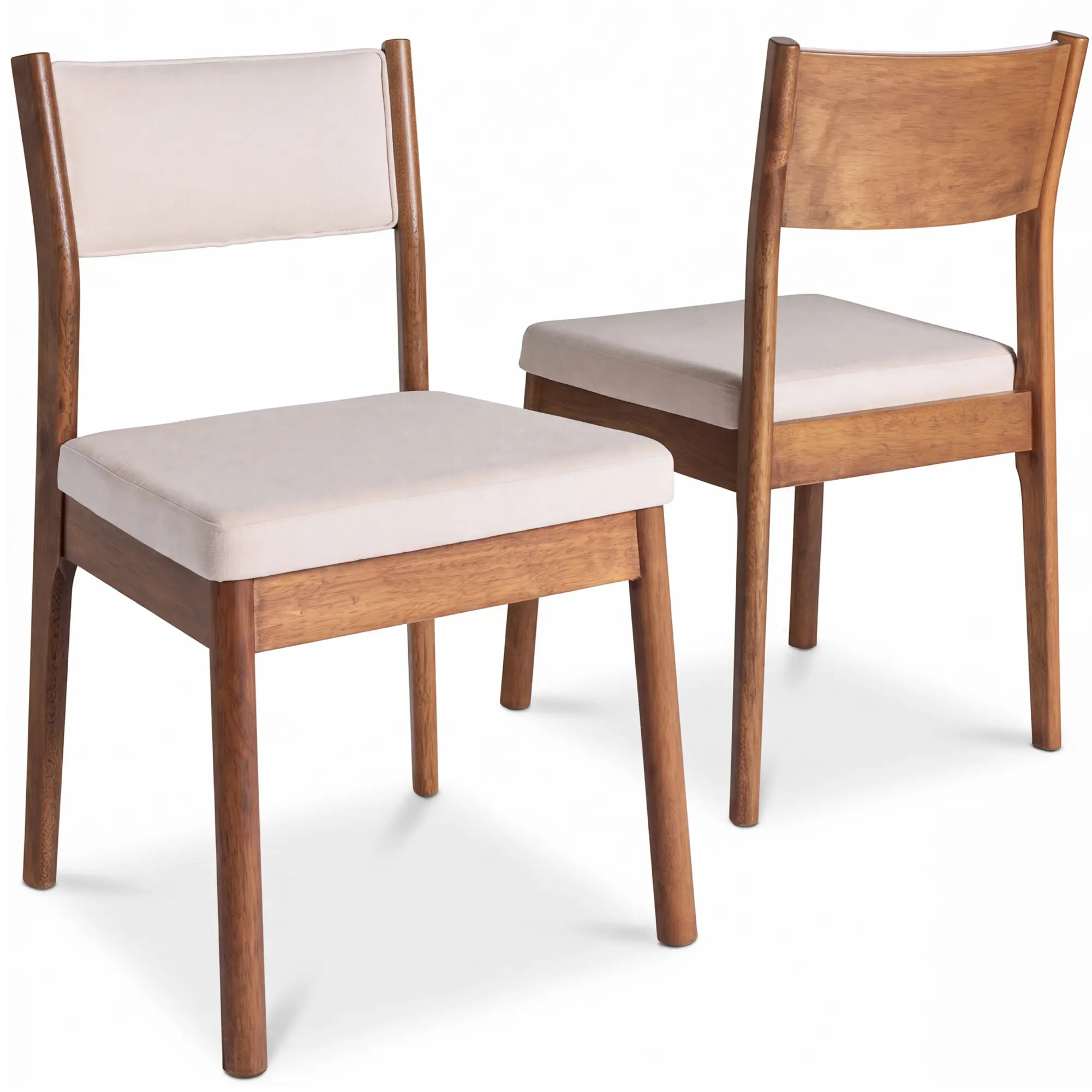Best Choice Products Dining Chairs Set of 2, Modern Solid Wood & Upholstered Chairs, Armless W/ Cushion & Backrest Best Choice Products Dining Chairs Set of 2, Modern Solid Wood & Upholstered Chairs, Armless W/ Cushion & Backrest