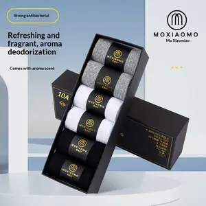 Pure cotton socks: business, odor-resistant, casual, unisex, mid-calf, boxed cotton socks with sweat-absorbing, antibacterial, and anti-pilling properties, direct from the manufacturer