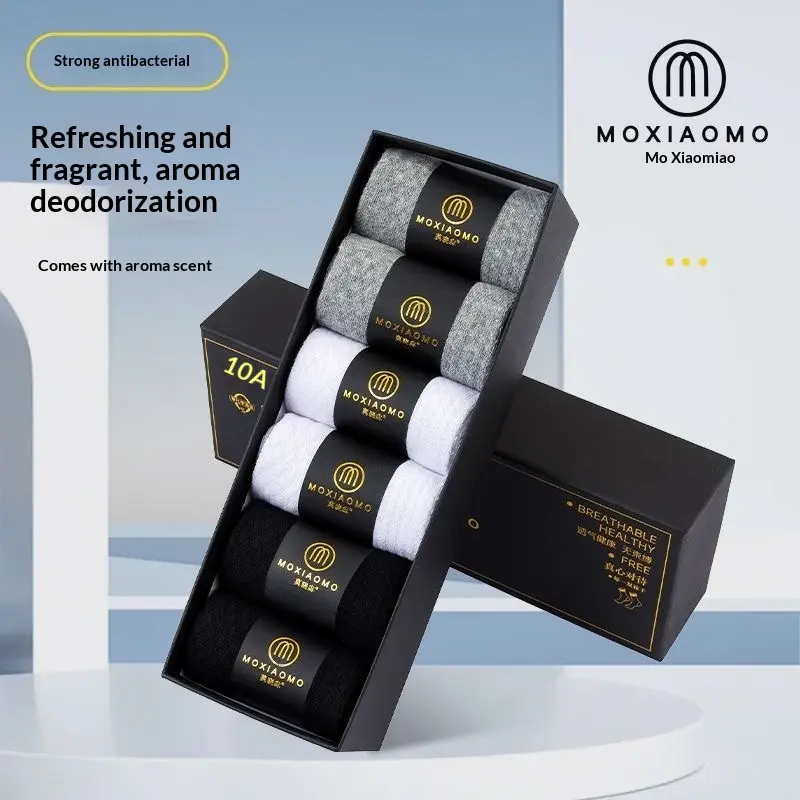 Pure cotton socks: business, odor-resistant, casual, unisex, mid-calf, boxed cotton socks with sweat-absorbing, antibacterial, and anti-pilling properties, direct from the manufacturer