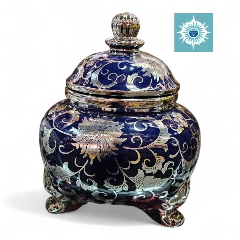 10" Porcelain Sopera for Orishas & Saints – Handcrafted Religious Jar with Lid – Decorative Ceramic Pot for Santeria, Spiritual & Altar Use