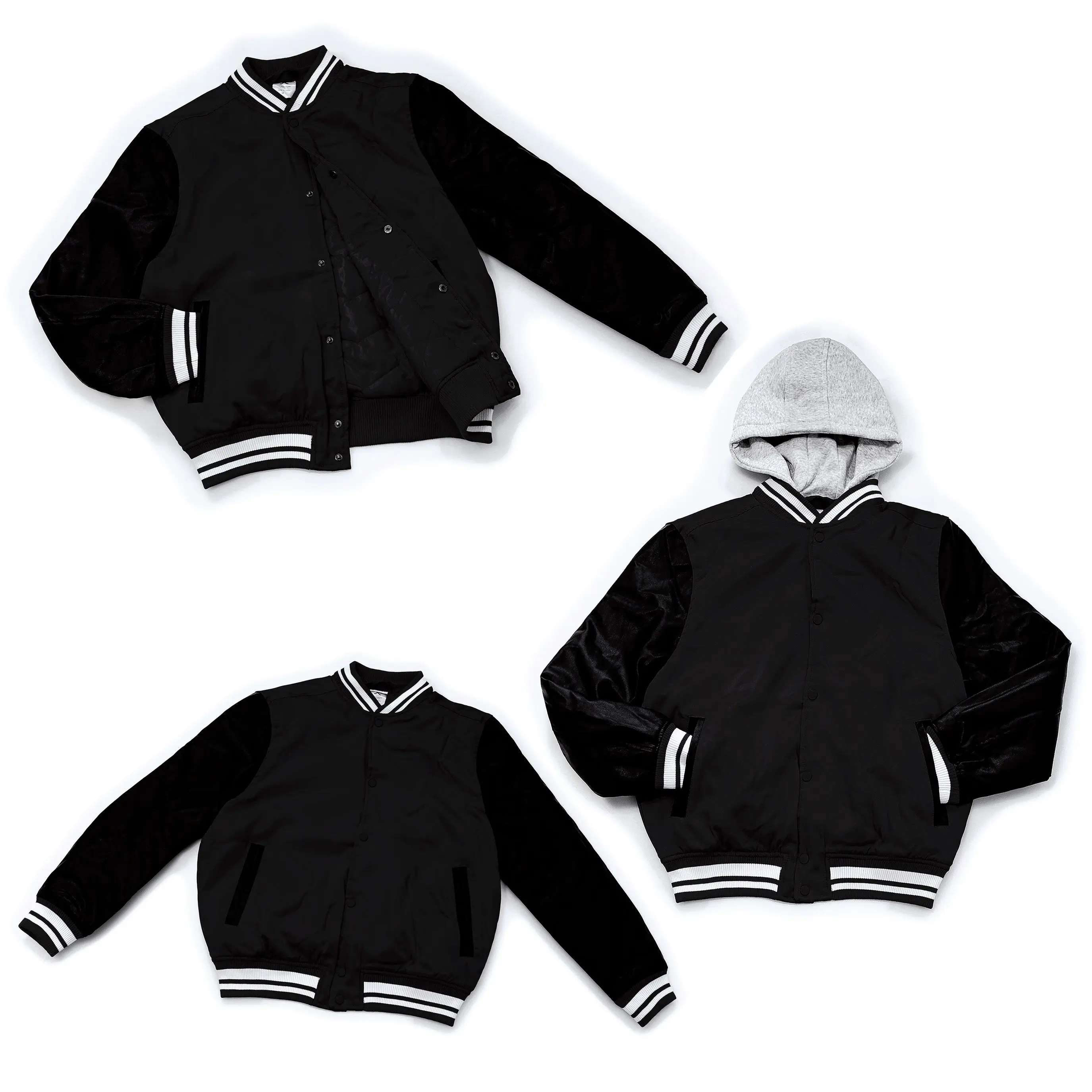 Wholesale Men’s Hooded Jackets - Black/Black Colors & Assorted Sizes – Bulk Case of 12 Coats