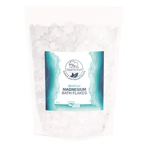 Natural Elephant Magnesium Bath Flakes 8oz - Soothes Muscle Aches, Reduces Stress & Anxiety, Promotes Relaxation for Bath and Foot Soaks