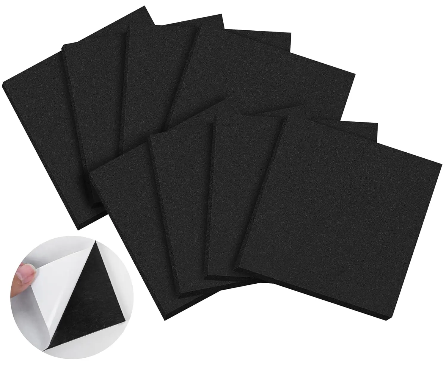 Padding Sheets  8 PCS Adhesive Foam Closed Cell Neoprene Foam Sheet 1/2" Thick 4 x 4 Self Stick Insulation Anti Vibration