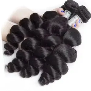 Brazilian Loose Wave Human Hair Bundles Raw Virgin Hair Weave Extensions Natural Curly Bundles 10-36 Inches