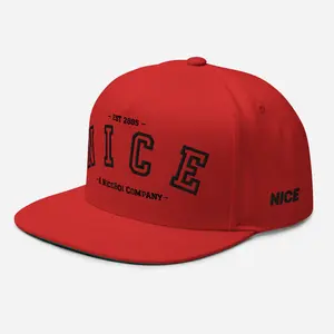 TEAM NICE A-Frame Snapback - Red/Black Lettering