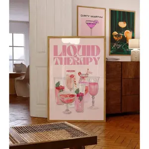 Liquid Therapy Wall Print-Retro Kitchen Wall Decor-Bar Cart Art- Print-Large Printable Art-Cocktail Art Glossy Poster