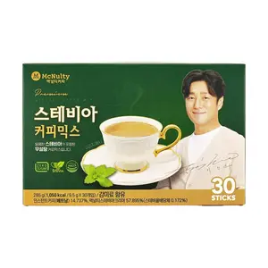 MCNULTY Korean Stevia Sweetener Coffee Mix Sticks - 9.5g x 30 Sachets - Sugar-Free Instant Coffee Beverage