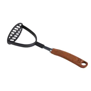 Nylon Bean Masher with Wood Look Handle - Versatile Cooking Tool for Various Meals