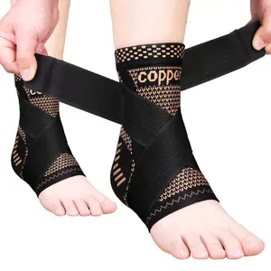 Unisex Copper Color Breathable Ankle Brace, Adjustable Compression Support, Ideal for Running, Basketball, Cycling, Outdoor Activities, Ankle Compression Cuff
