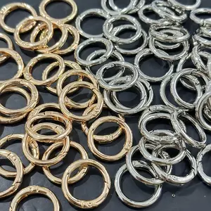 40pcs, Circular Metal Spring Keychain, Spring Buckle Hook Clip, Spring Keychain Buckle Ring, Flat O-Ring Suitable for Wallets, Suitable for Various Scenarios Such As Luggage, Clothing, Etc. Bag Attachment, Clothing Accessory, Compact Design