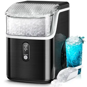 Kismile Nugget Ice Makers Countertop,Portable Ice Maker Machine with Crushed Ice, 35lbs/Day,One-Click Operation,Self-Cleaning Countertop Ice Machine Icemachine Icemaker ice maker machine small kitchen gadgets