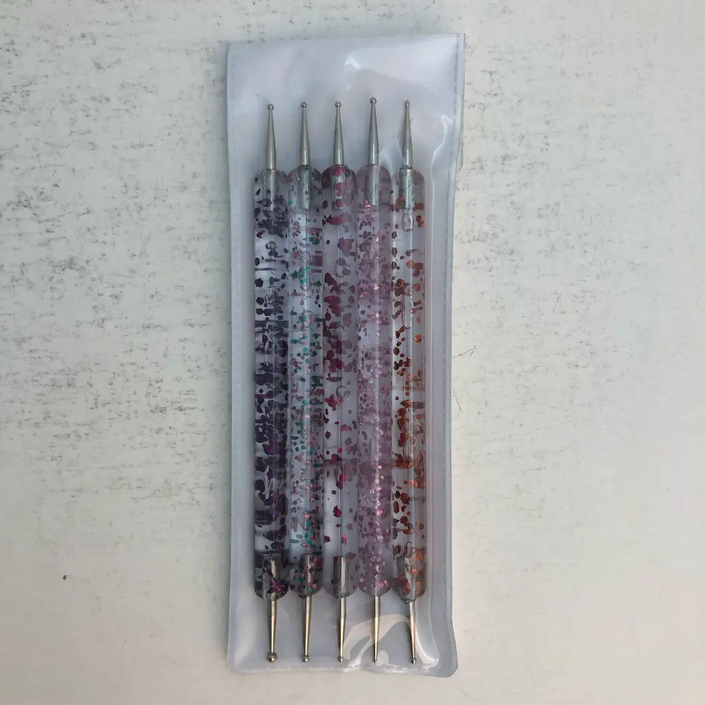 5CT DOUBLE SIDE DOTTING TOOL - GLITTER NANDLE (12 PCS)