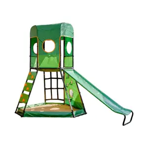 gobaplay SummitPro Climbing Tower, Outdoor Playset with Slide for Kids 6+, Green gobaplay SummitPro Climbing Tower, Outdoor Playset with Slide for Kids 6+, Green
