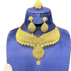Elegant Fashion 24k Gold-Tone Plated Choker Set, Women's Necklaces, Ideal for Weddings, Perfect Gifts for Women