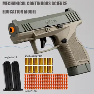 Foam Blaster Toy Pistol with 1O0 Soft Bullets, 12 Shells, 2Magazines - Hollow Hanging Design,Outdoor Sports Shooting Toy| Holiday Birthday Gifts