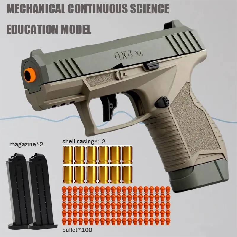 Foam Blaster Toy Pistol with 1O0 Soft Bullets, 12 Shells, 2Magazines - Hollow Hanging Design,Outdoor Sports Shooting Toy| Holiday Birthday Gifts