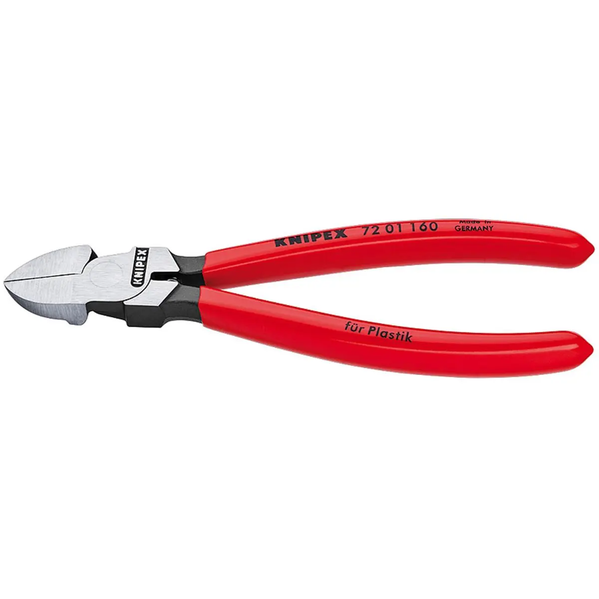 Knipex Forged Hardened Steel Cutter for Fully Flush Tie-Wrap Cuts, Cutting Plastic Sprues, and Soft Materials, Vanadium Steel, Hand Tool, With Opening Spring, 7.25 In., Plastic Cuts, Spring Opener