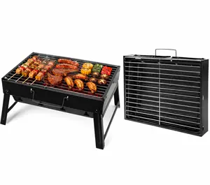 Uten Portable Folding Charcoal BBQ Grill, Lightweight Compact Tabletop Barbecue Grill for Camping, Picnic, Garden, Beach & Outdoor Cooking