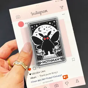 Mothman Tarot Card PopSocket, Glow in the Dark Phone Grip