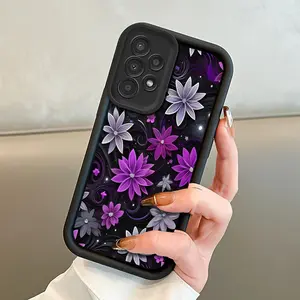 Phone case: Light Luxury Elegant Purple Floral Art Pattern Phone Case for Galaxy S26,S26PLUS,S26ULTRA,S25,S25PLUS,S25ULTRA,S24,S24FE,S24PLUS,S24ULTRA,A54,A53,A52,A36,A35,A34,A33,A17,A16,A15,NOTE20,NOTE20ULTRA,S23,S23PLUS, Drop-Proof Durable, Beautiful and