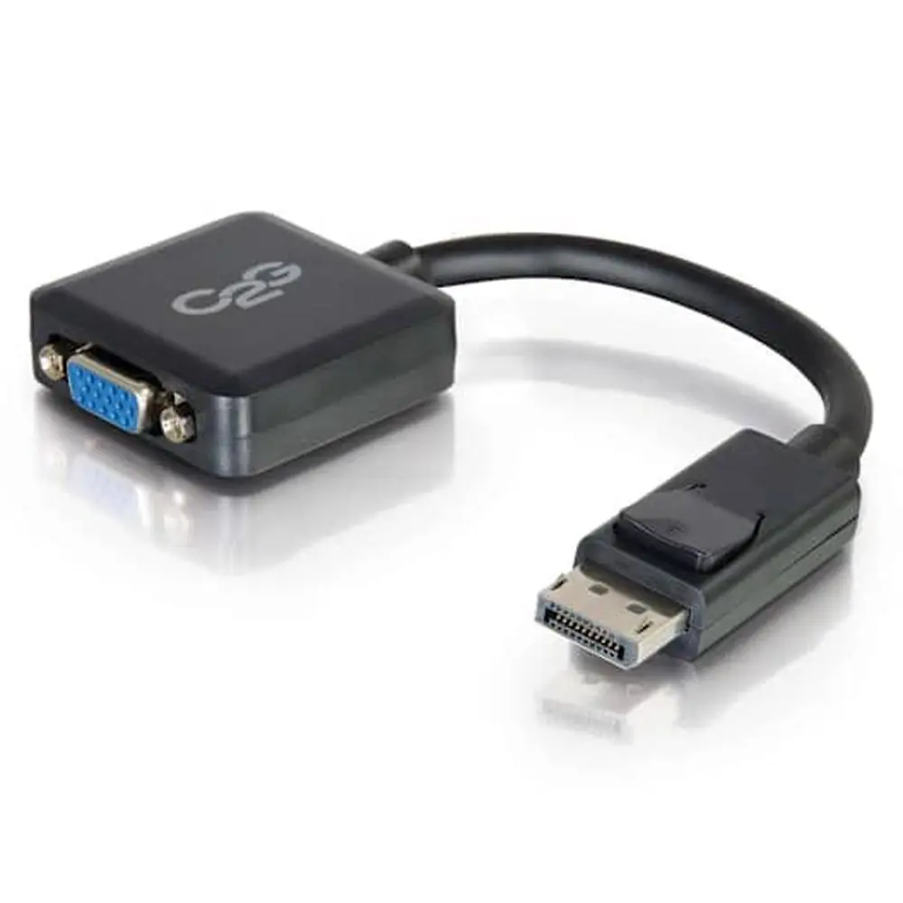 C2G 8in Active DisplayPort Male to Analog VGA Female Adapter Converter - Compact Design, 1920 x 1200 Resolution, EDID Required, Home Audio & Video Accessory, Black