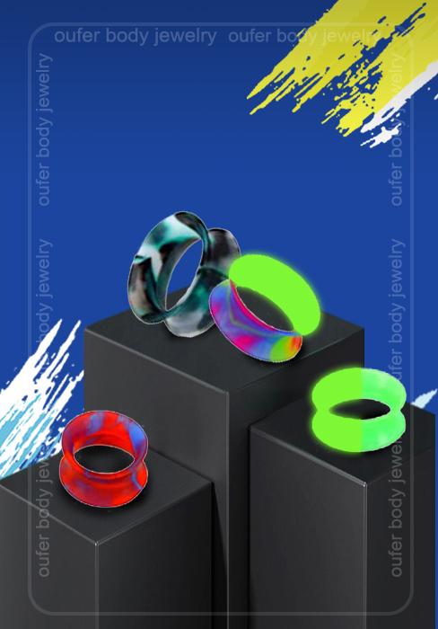 8PCS Silicone Ear Gauges Flexible Ear Tunnels Plugs Stretchers Expander Double Flared Flesh Ear Piercing Jewelry for Women Men