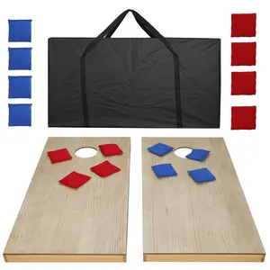 Portable Pine Wood Cornhole Toss Game Set with Foldable Legs, Multi-Size Options, Customizable Design, for Family Fun & Tailgate Use, Toys & Hobbies Board Game