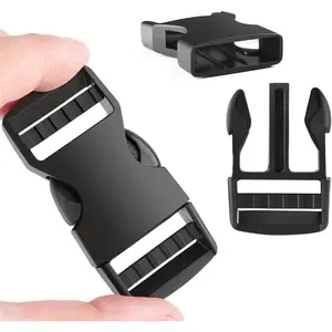 6 Pack 1" Buckle Quick Side Release Buckles Dual Adjustable No Sewing Clips Snaps Heavy Duty Plastic Replacement for Nylon Webbing Straps Backpack Fanny Pack Belt Dog Collars