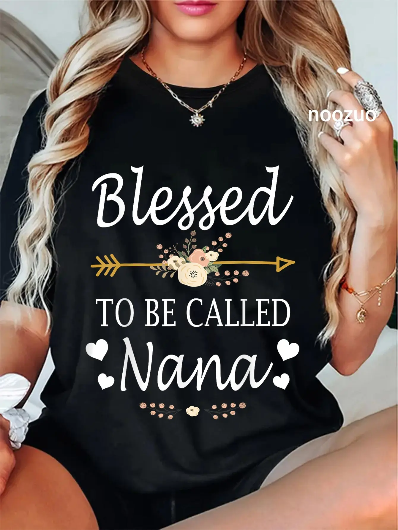 100% Cotton Unisex Blessed To Be Called Nana Mothers Day Gifts T-Shirt Casual Top