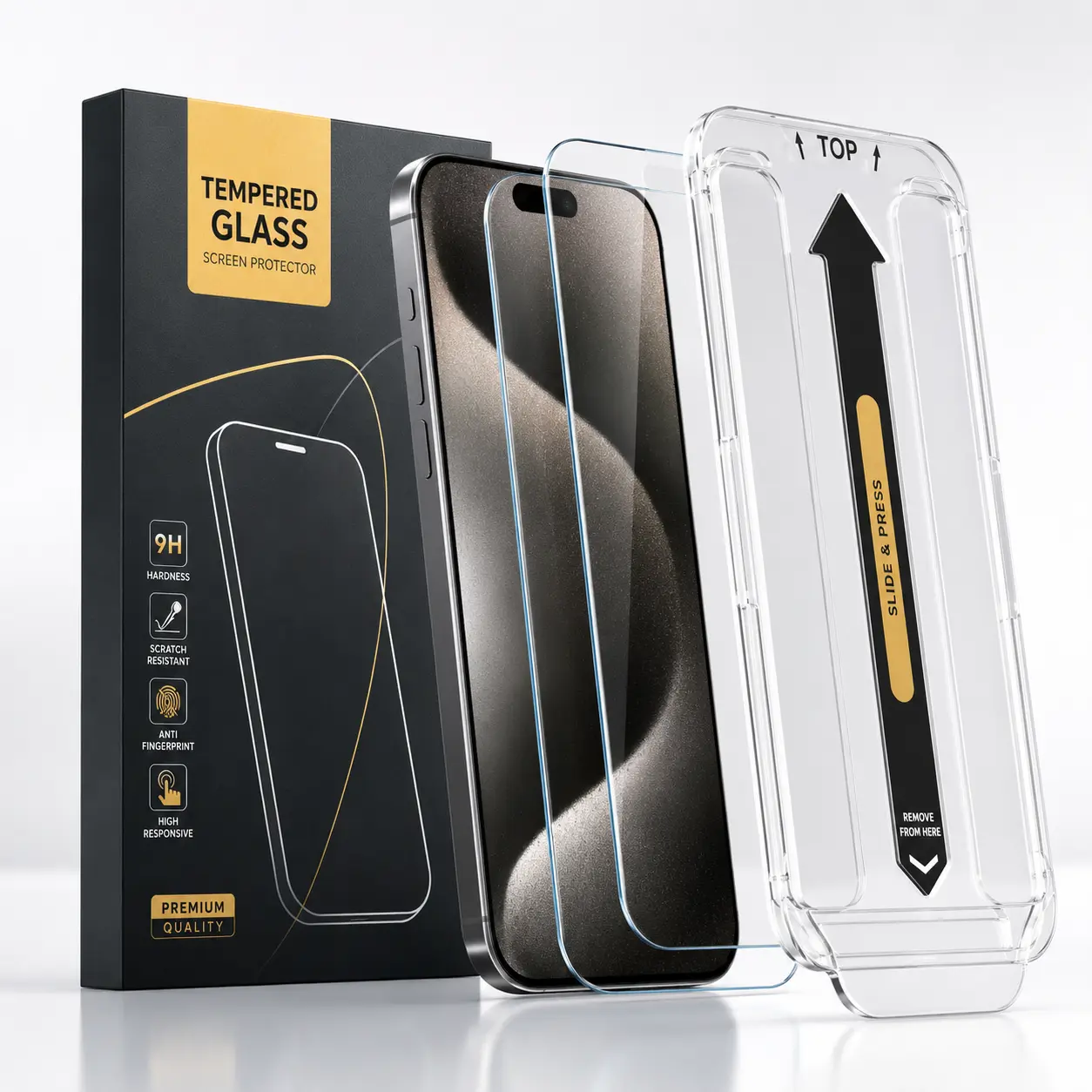 2 Pack Privacy Tempered Glass Screen Protector for iPhone - 9H Shockproof, HD, 360° Anti-Spy, Impact-Absorbing - Aftermarket Phone Screen Protectors Compatible with iPhone 16/15/14/13/12/11