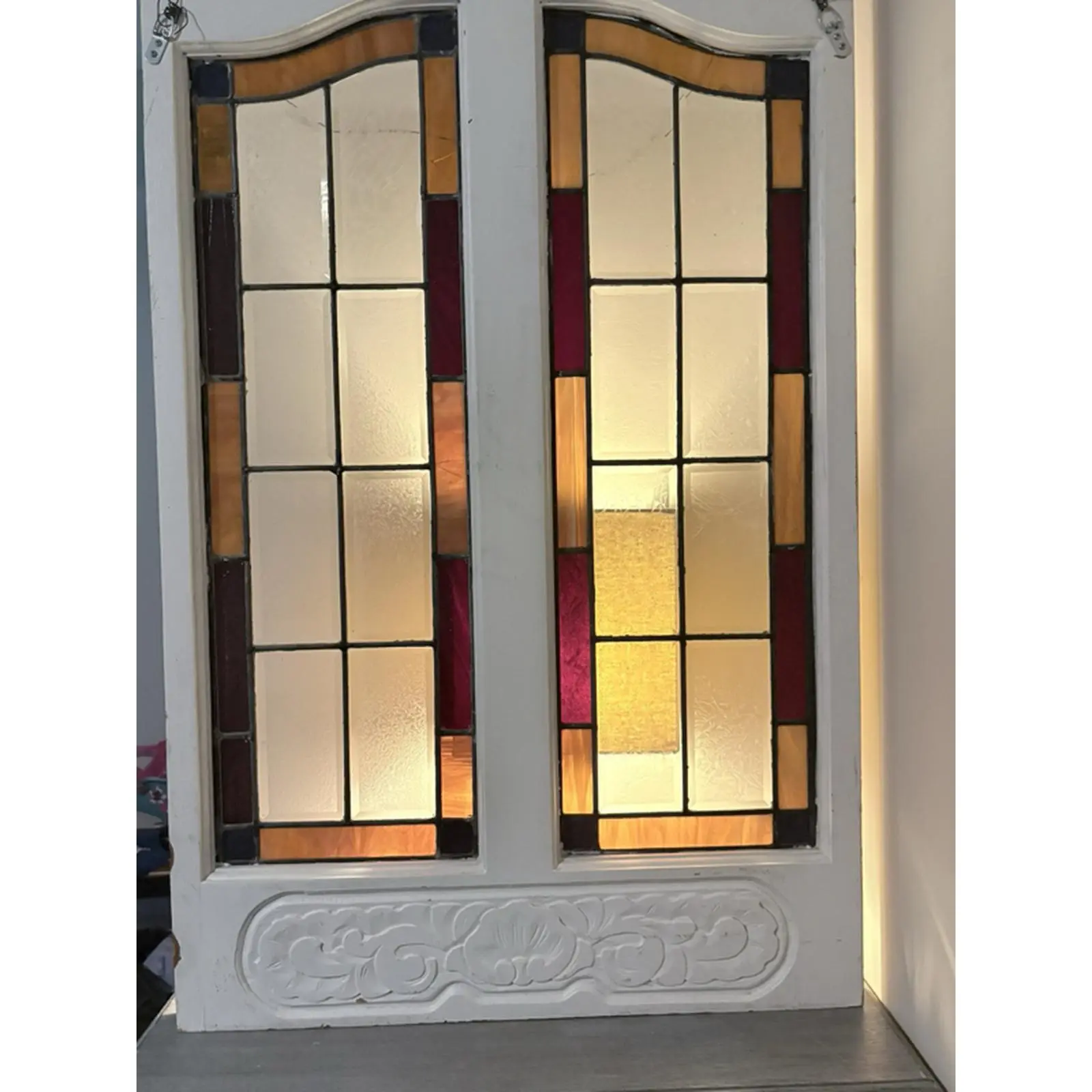 Charleston South Carolina Church Stained Glass Window 29X45IN Vintage Antique Decorative Art Piece