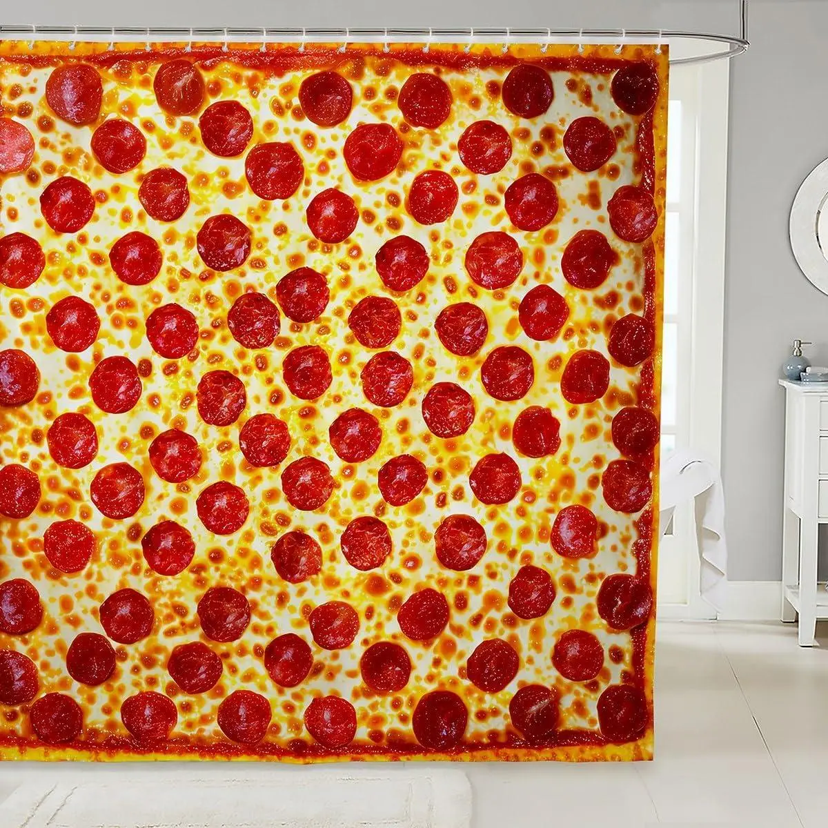 Pizza Bath Curtain Realistic Funny Food Shower Curtain Fast Food Bathroom Shower Gift Bathroom Accessories
