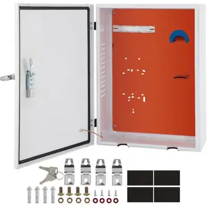 summervibes VEVOR Tesla Charger Station Box, 28''x 20''x 10'', Outdoor Cable Box Charging Box Cable Organizer, IP32 Waterproof Dustproof Cool Roll Steel Electrical Enclosure Box, for Tesla Wall Connector