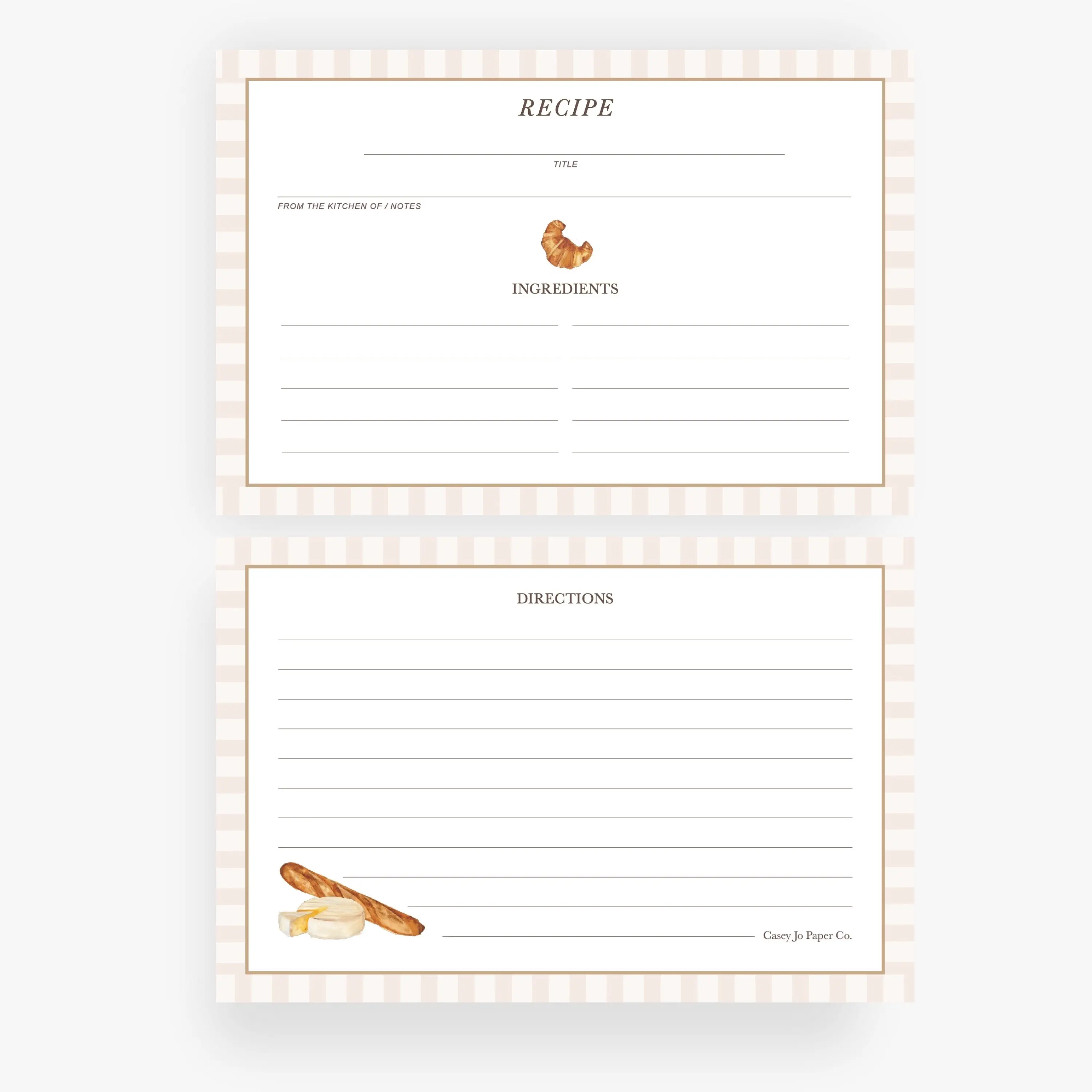 Bread & Cheese Recipe Cards