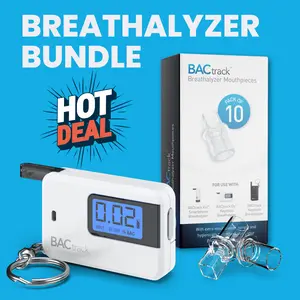 BACtrack Go Keychain Breathalyzer (White) + Mouthpieces Bundle BACtrack Go Keychain Breathalyzer (White) + Mouthpieces Bundle