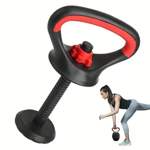Adjustable Multifunctional Fitness Kettlebell Handle with Push-Up Bar - Durable PP Material, Safe Dumbbell Board Fixation, Detachable & Adjustable for Indoor Strength Training, 88.18LB Max Load Capacity, Black, Fitness Accessories, Robust Construction