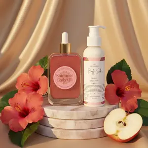 Lagos Shimmer Hydration Duo | Lagos Shimmer Body Oil + Body Silk Bundle | Non Greasy | Hydrating Glow Duo