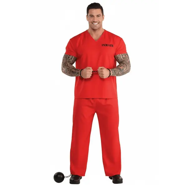 Incarcerated Uniform Adult Costume Incarcerated Uniform Adult Costume