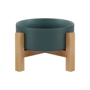 Lionwei Elevated Ceramic Cat & Dog Bowl with Anti-Slip Stand for Pets, White Lionwei Lionweli