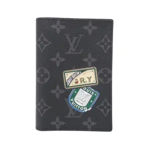 Pre-owned Louis Vuitton Canvas Small Leather Goods Monogram Eclipse Passport Cover