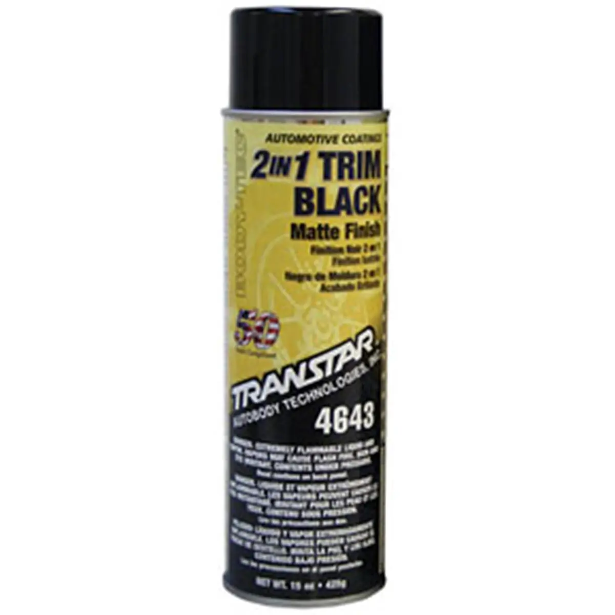 212 MAIN Transtar 4643 Automotive 2-in-1 in. Matte Black Fast-Dry Coat, Excellent Adhesion Fast-Drying Polymer Coat for 2 in 1 Trim Car Trim Repair Solution