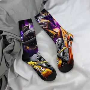 Kobe Bryant basketball-themed Black Mamba jersey and mid-calf socks - casual and sporty style, soft and comfortable.