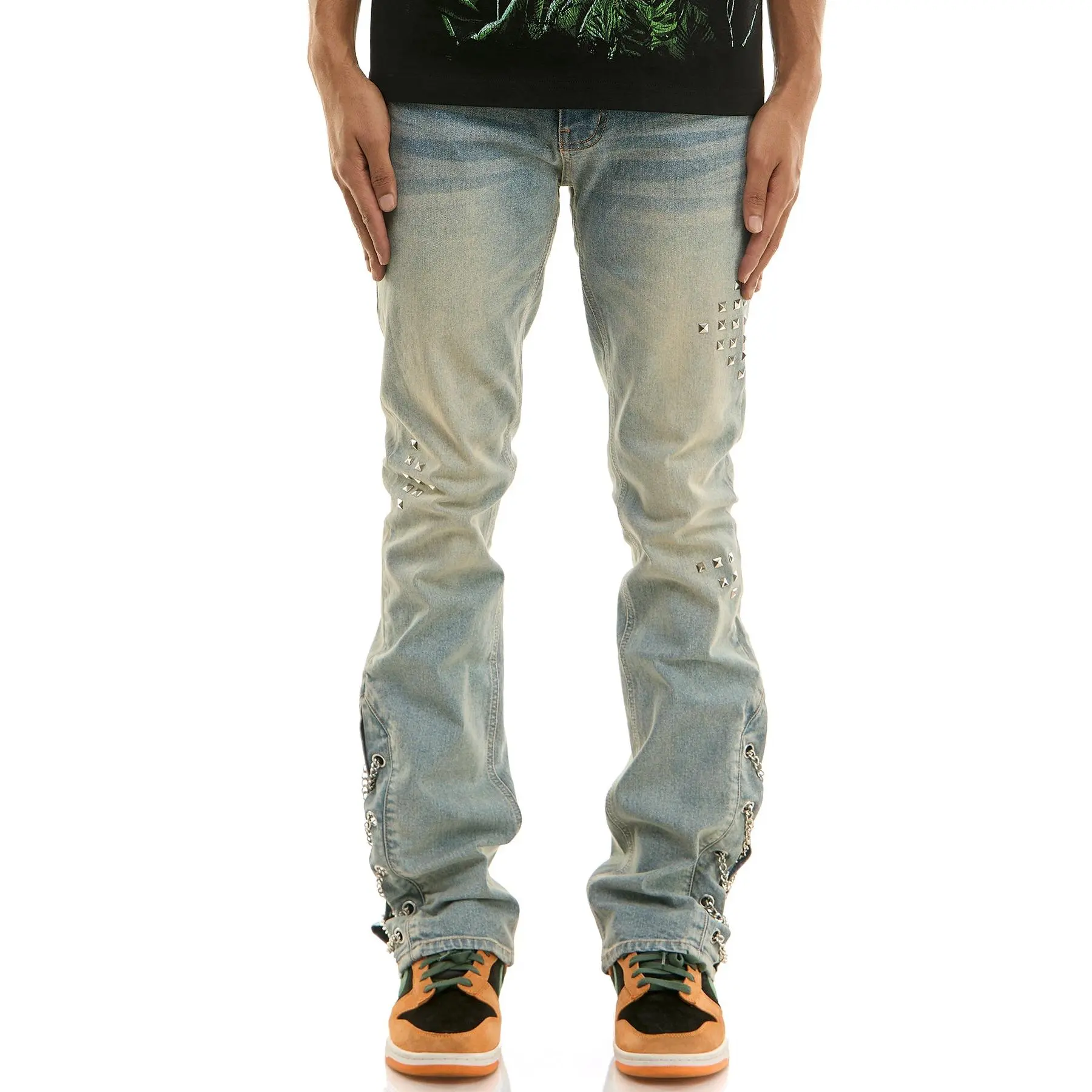 KND4937 Blue | KDNK Chain Stud Jeans