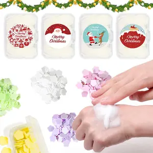 Disposable Soap Tablet, 4 Boxes(400pcs) Portable Hand Washing Soap Tablet, Mini Petal Shaped Hand Washing Tablet for Business Trips