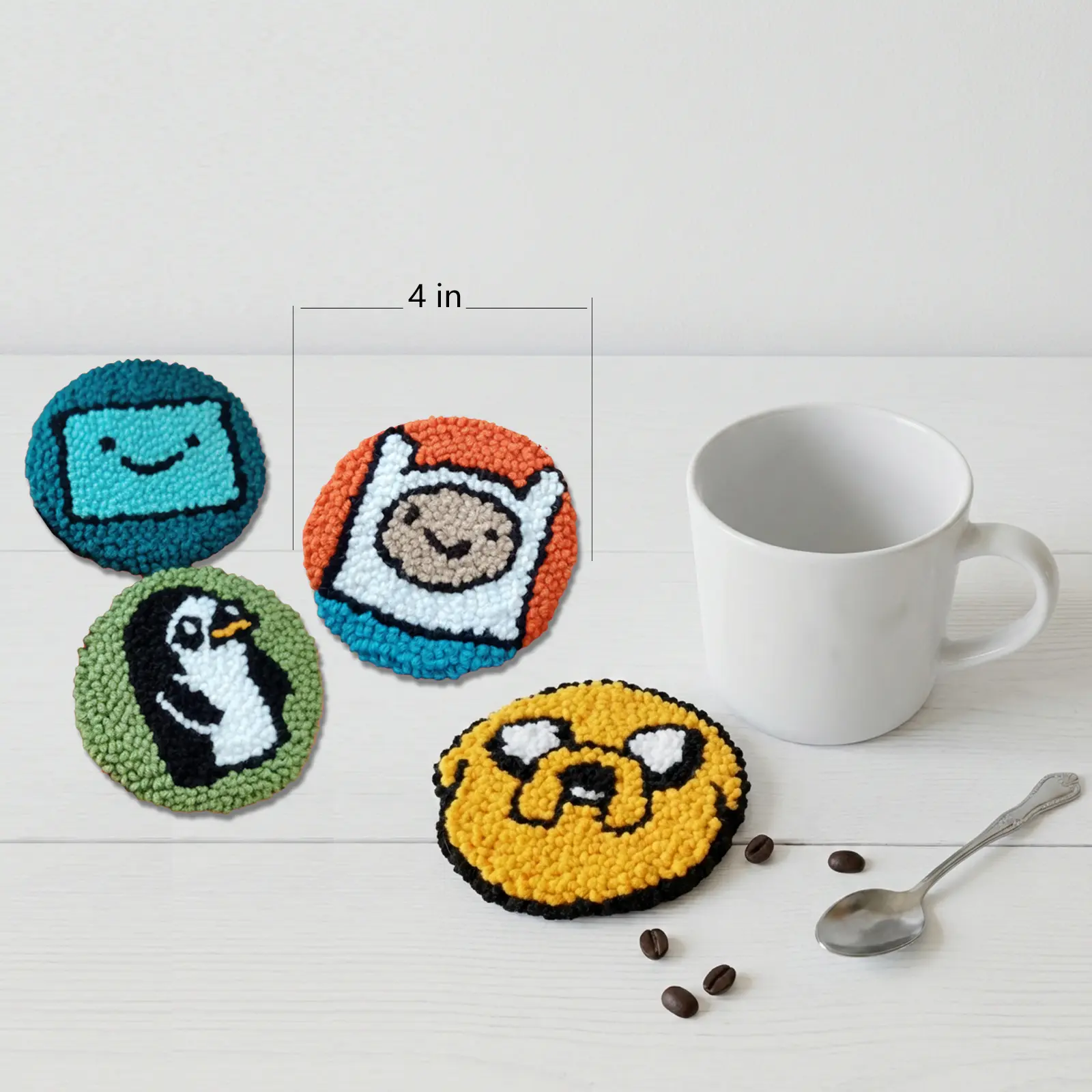 Punch Needle Kit-4 Pack Adventure Crochet Series - Includes Punch Needle, Embroidery Hoop, Yarn, and Easy Instructions - Creative Craft Gift Handicraft Diy Knitting Supplies