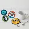 HAGUDAMU 4-Pack Beginner-Friendly Adventure Punch Needle Set (4 inches) - Crochet Gifts, HD Patterns, Embroidery Hoop, Eco-Yarn, Preprinted Cloth, Character Designs, Illustrated Guide, Coaster Art, a Perfect Gift Choice for Anime Fans