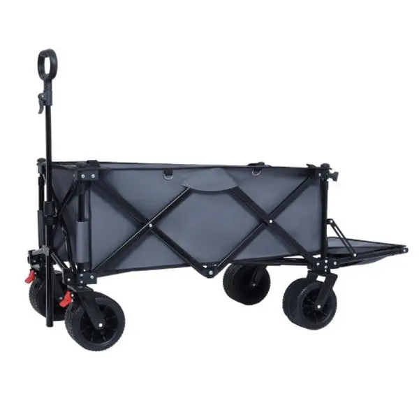 【Bellemave】Foldable Wagon with Extended Tailgate, Extra Long Extender Wagon Cart,Beach Wagon Cart Heavy Duty 400LBS with Large All-Terrain Beach Wheels