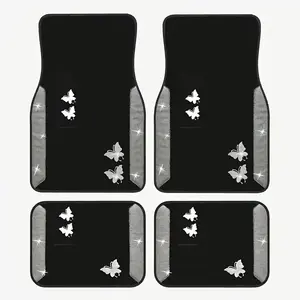 4-piece car floor mats, Car accessories, featuring pattern design, fully coverable, comfortable, water-resistant with softest material, universal, suitable for front and rear seats of cars, vans, SUVs, vehicle interior upgrade, Car interior accessory