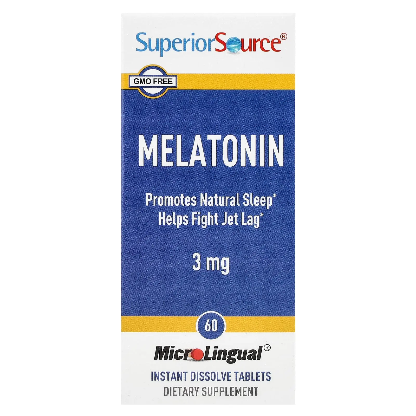 Superior Source Melatonin, 3 mg, 60 MicroLingual® Instant Dissolve Tablets