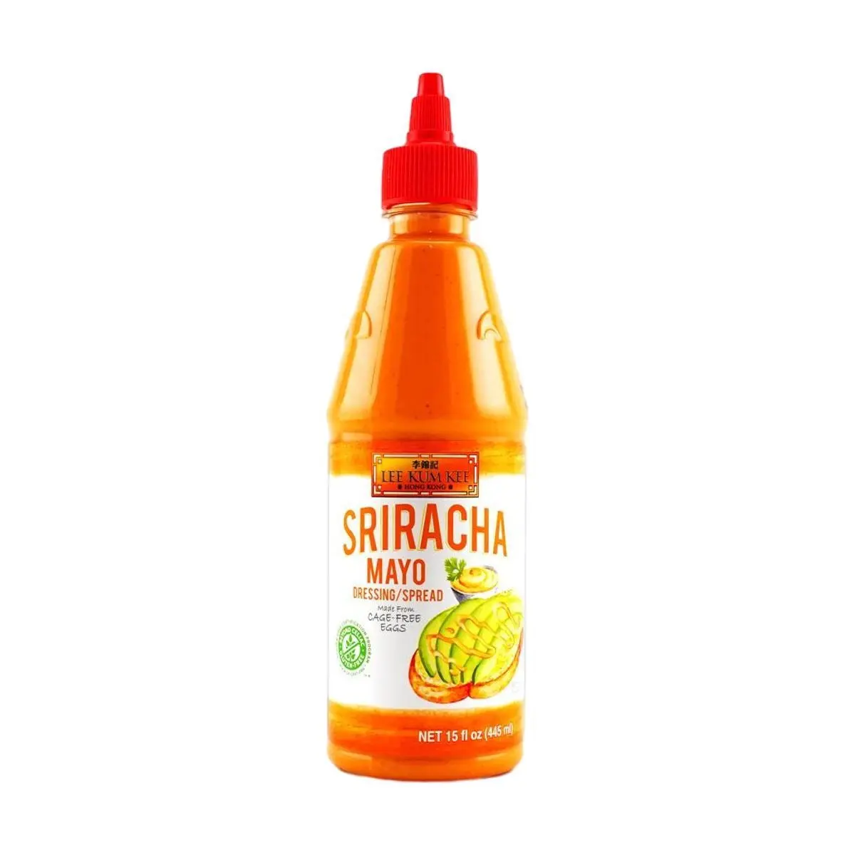 Lee Kum Kee Sriracha Mayonnaise 445ml - Spicy Creamy Condiment for Sandwiches, Salads, Burgers & Dips